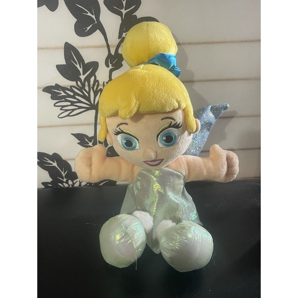 Disney Parks Tinkerbell Toddler Plush  12" Stuffed Doll Sewn Eyes Baby Lovey Toy